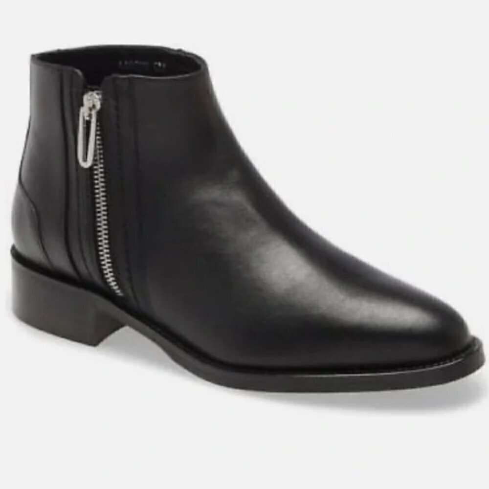 Aquatalia Nadie Black Leather Waterproof Ankle Boot Size 8.5 New
